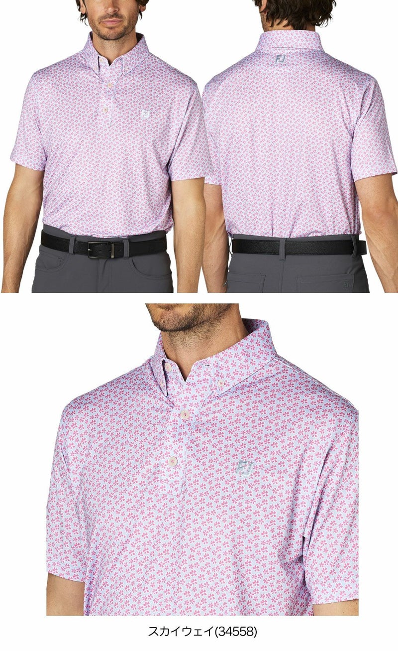 フットジョイフラワープリント半袖ボタンダウンシャツFJ-F25-S14メンズゴルフウェアFOOTJOY2025春夏モデル日本正規品