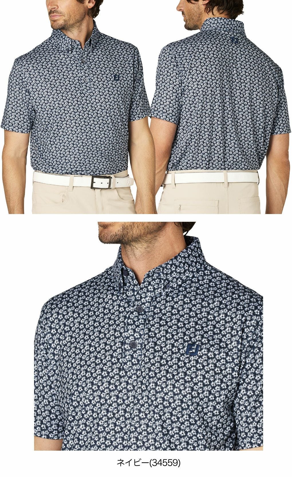 フットジョイフラワープリント半袖ボタンダウンシャツFJ-F25-S14メンズゴルフウェアFOOTJOY2025春夏モデル日本正規品