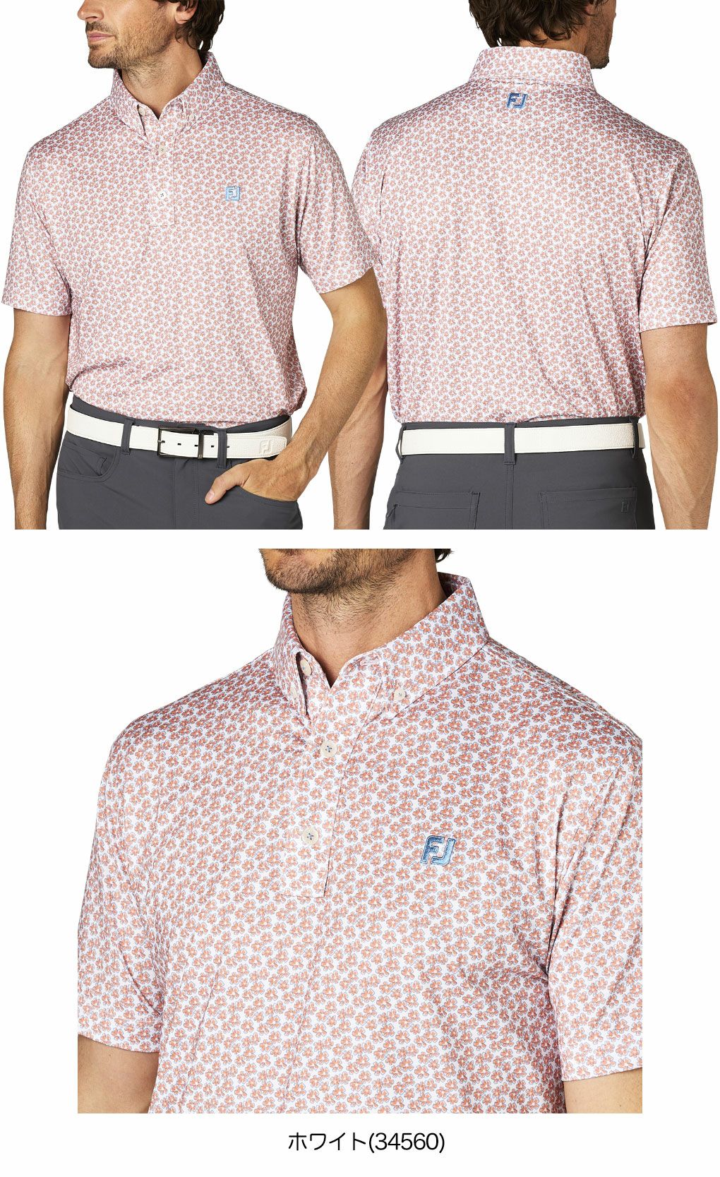 フットジョイフラワープリント半袖ボタンダウンシャツFJ-F25-S14メンズゴルフウェアFOOTJOY2025春夏モデル日本正規品