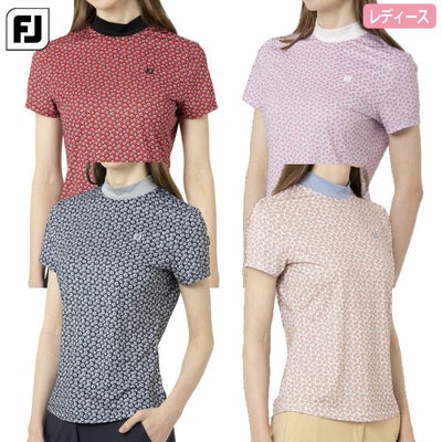 フットジョイフラワープリント半袖モックネックシャツFJ-F25-S10レディースゴルフウェアFOOTJOY2025春夏モデル日本正規品