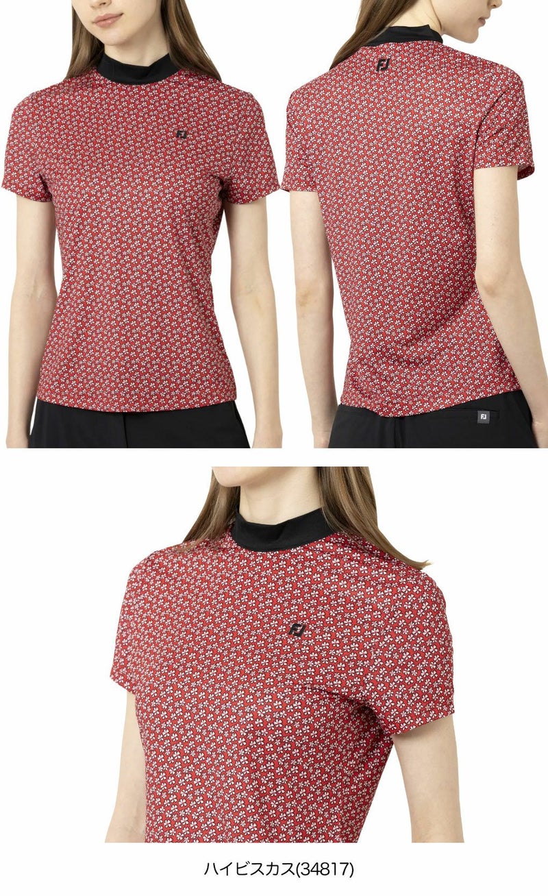 フットジョイフラワープリント半袖モックネックシャツFJ-F25-S10レディースゴルフウェアFOOTJOY2025春夏モデル日本正規品