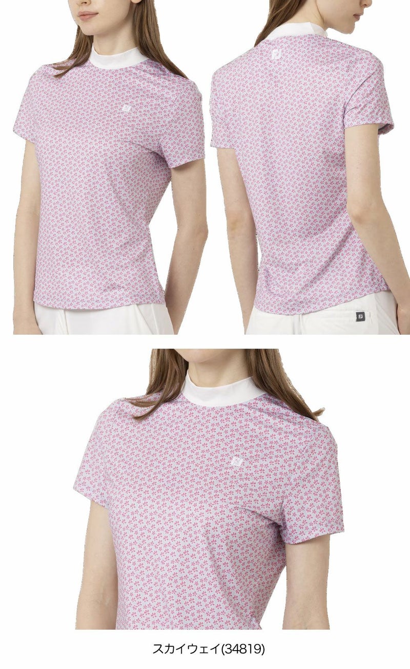フットジョイフラワープリント半袖モックネックシャツFJ-F25-S10レディースゴルフウェアFOOTJOY2025春夏モデル日本正規品