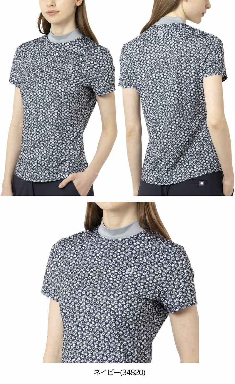 フットジョイフラワープリント半袖モックネックシャツFJ-F25-S10レディースゴルフウェアFOOTJOY2025春夏モデル日本正規品