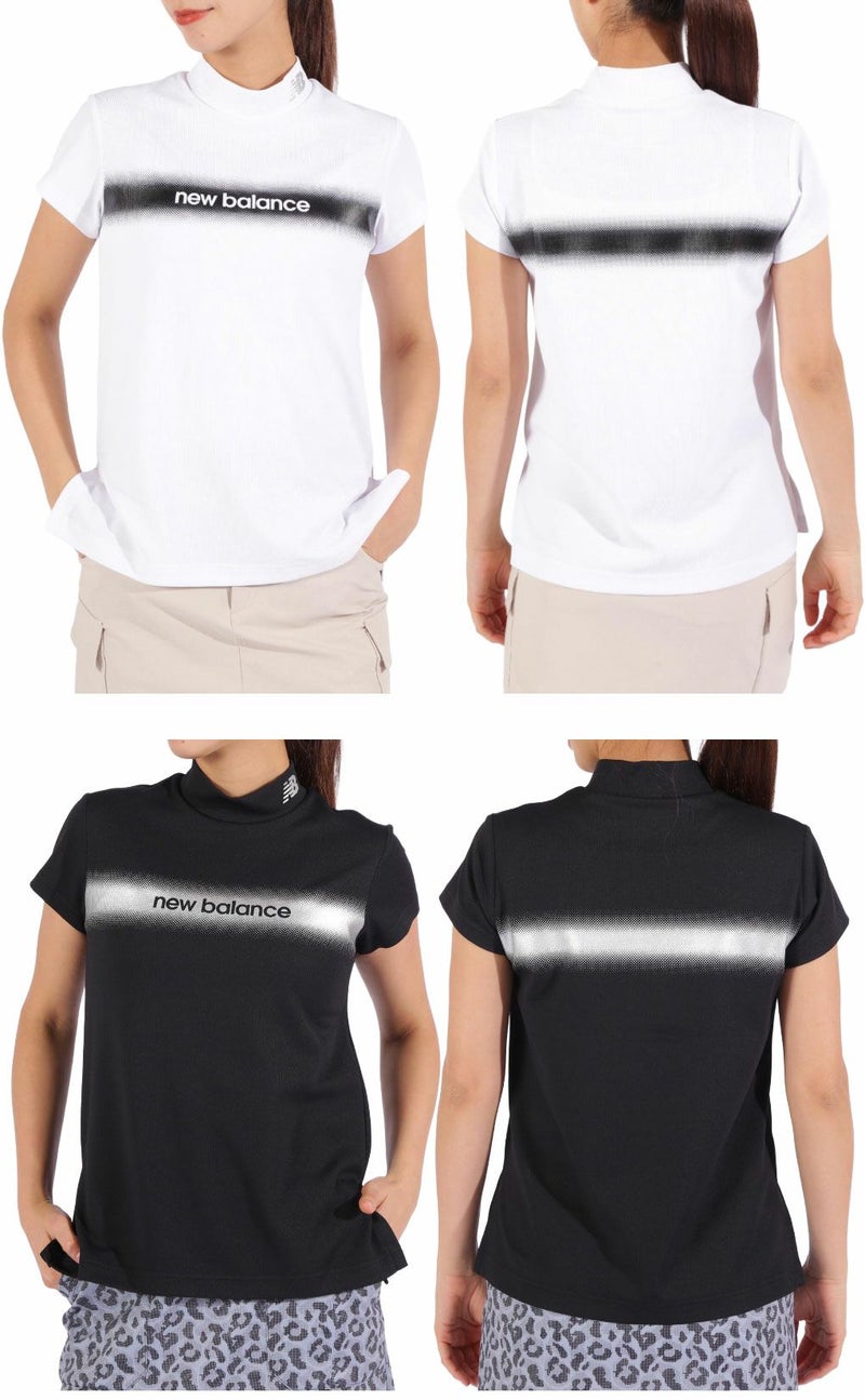 ニューバランス円形配色ロゴライン半袖モックネックプルオーバー012-5166509レディースゴルフウェアnewbalance2025春夏モデル日本正規品