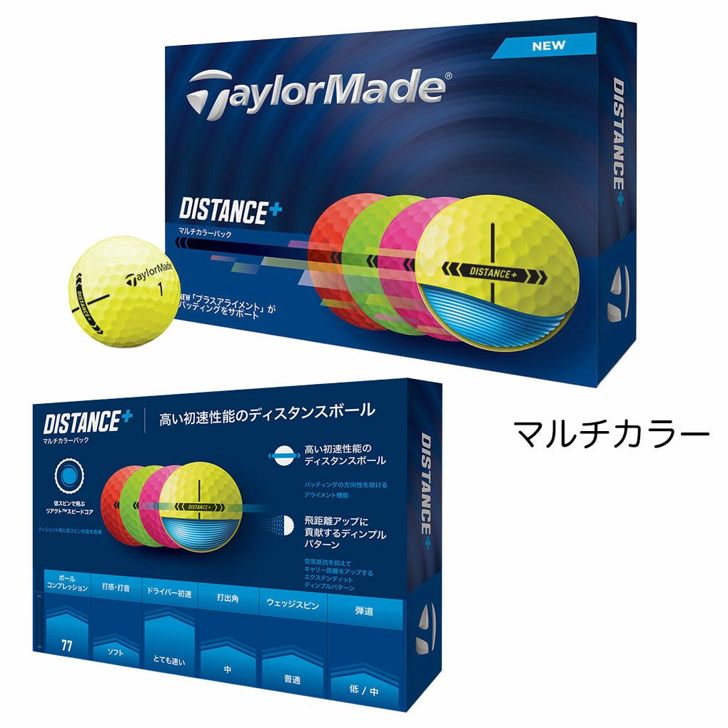 テーラーメイド 2025 ディスタンス+ ゴルフボール 1ダース 全12球 2