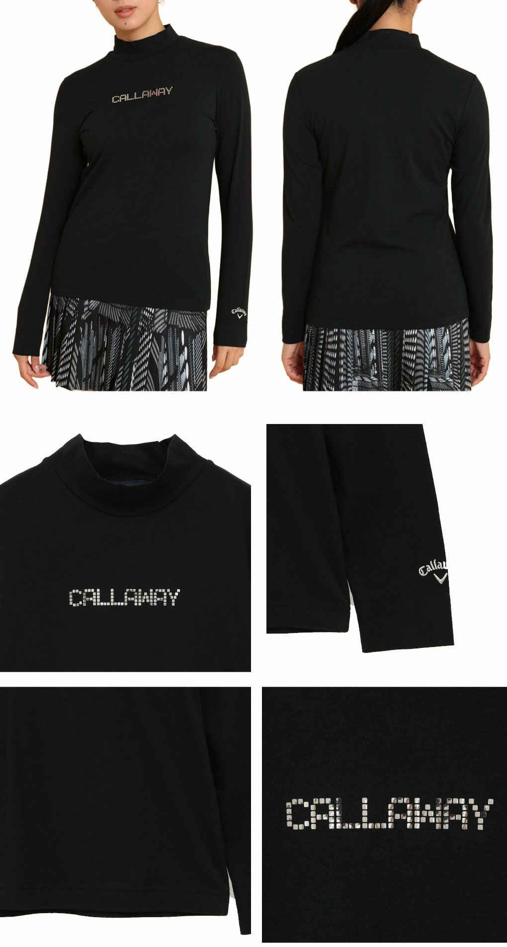 キャロウェイメタリックロゴ長袖モックネックシャツC24233200レディースゴルフウェア2024秋冬モデルCallaway日本正規品