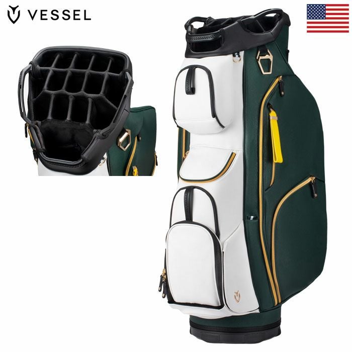 VESSEL ベゼル　vessel キャディバッグ 2025モデル グリーン VESSEL キャディバッグ 2025 Season Opener Player V Pro スタンド