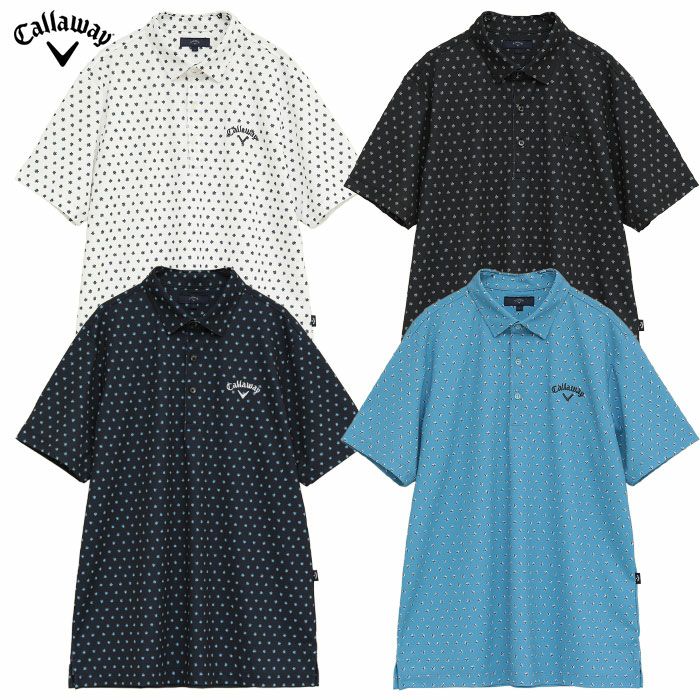 キャロウェイミニフラワープリントハイゲージカノコシャツC25234102メンズゴルフウェア2025秋冬モデルCallaway日本正規品