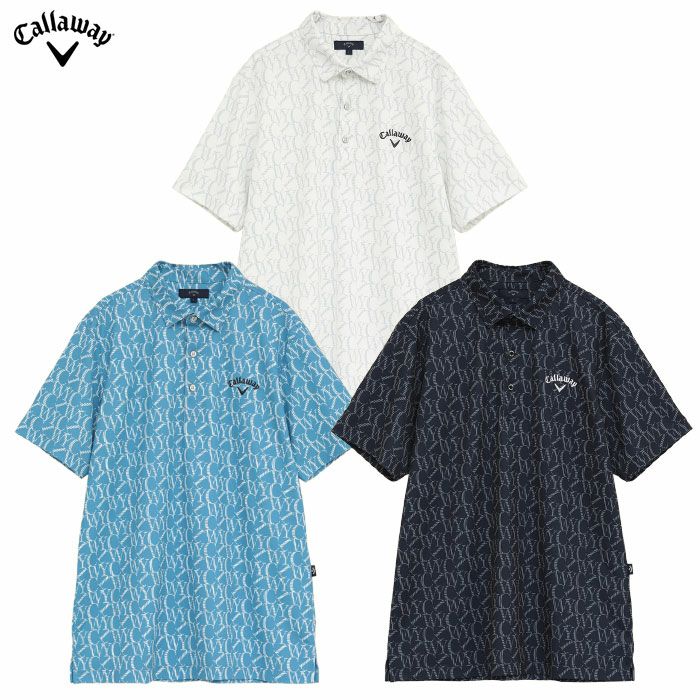 キャロウェイロゴプリントハイゲージカノコシャツC25234103メンズゴルフウェア2025秋冬モデルCallaway日本正規品