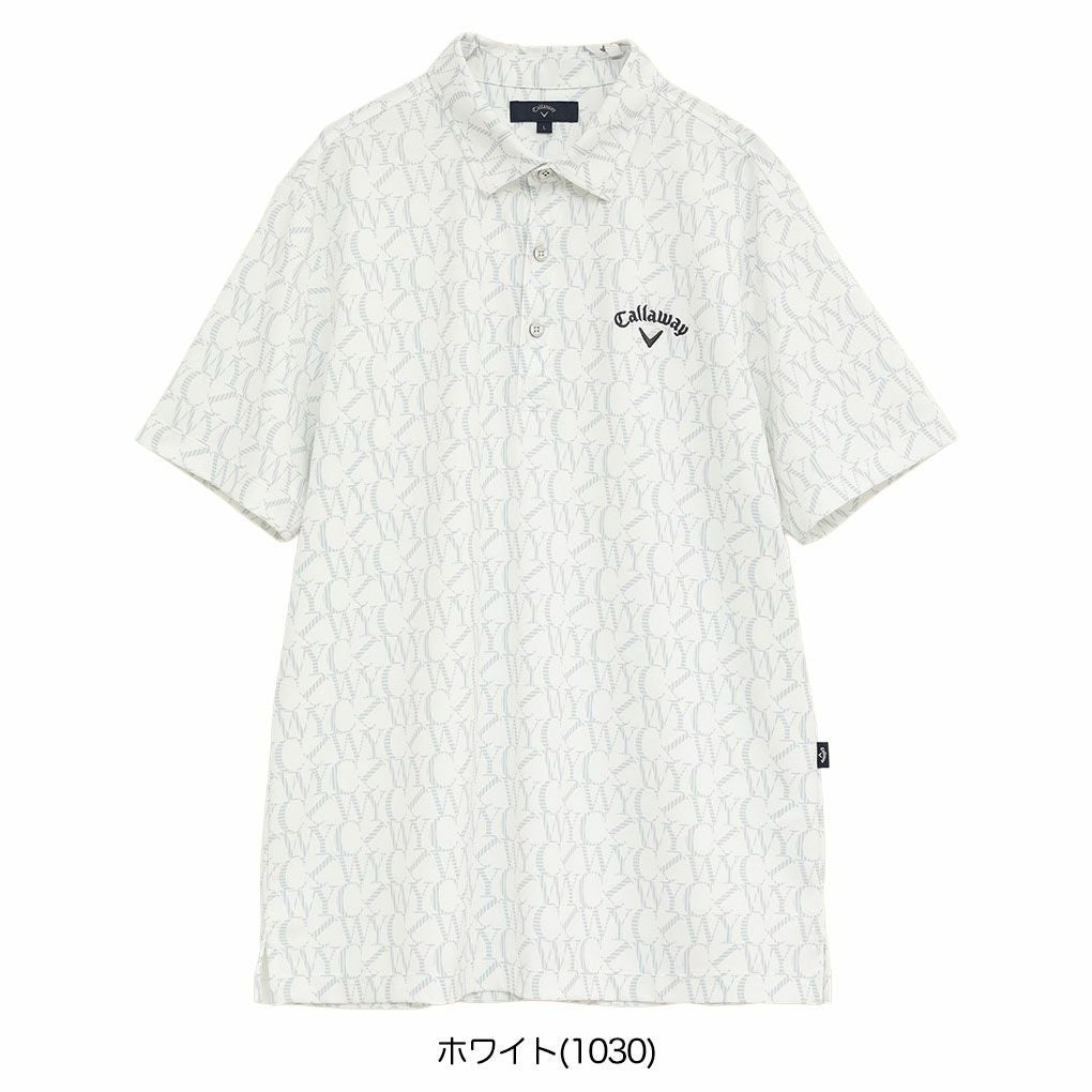 キャロウェイロゴプリントハイゲージカノコシャツC25234103メンズゴルフウェア2025秋冬モデルCallaway日本正規品