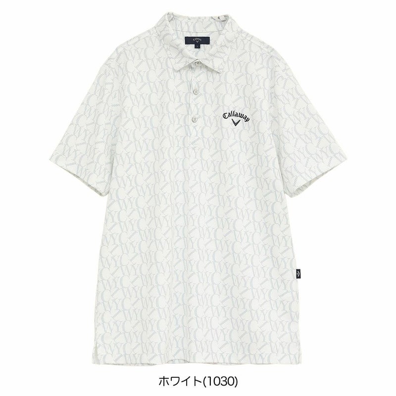 キャロウェイロゴプリントハイゲージカノコシャツC25234103メンズゴルフウェア2025秋冬モデルCallaway日本正規品
