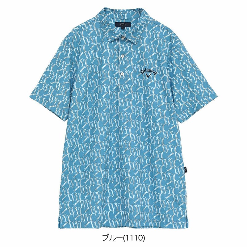 キャロウェイロゴプリントハイゲージカノコシャツC25234103メンズゴルフウェア2025秋冬モデルCallaway日本正規品