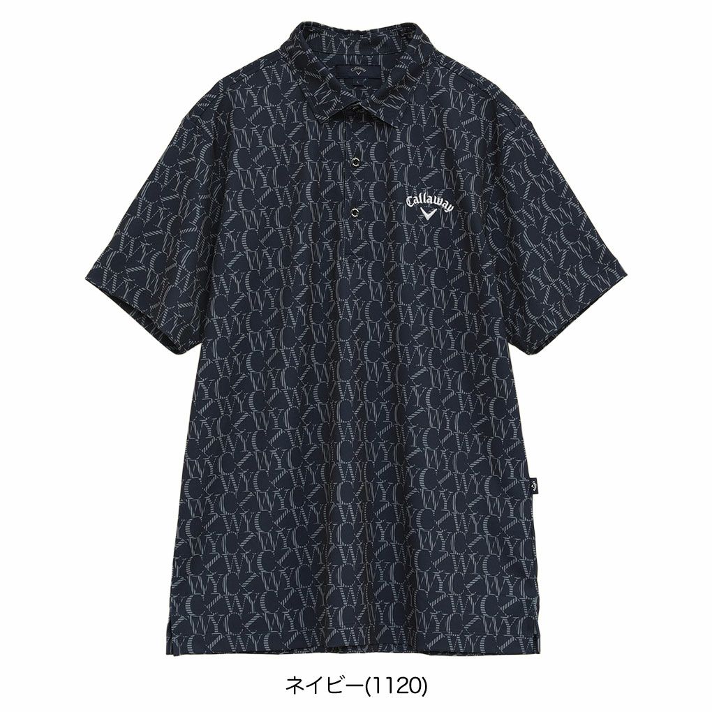 キャロウェイロゴプリントハイゲージカノコシャツC25234103メンズゴルフウェア2025秋冬モデルCallaway日本正規品