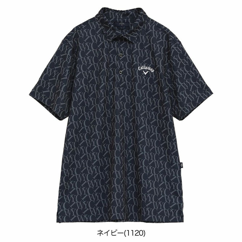キャロウェイロゴプリントハイゲージカノコシャツC25234103メンズゴルフウェア2025秋冬モデルCallaway日本正規品