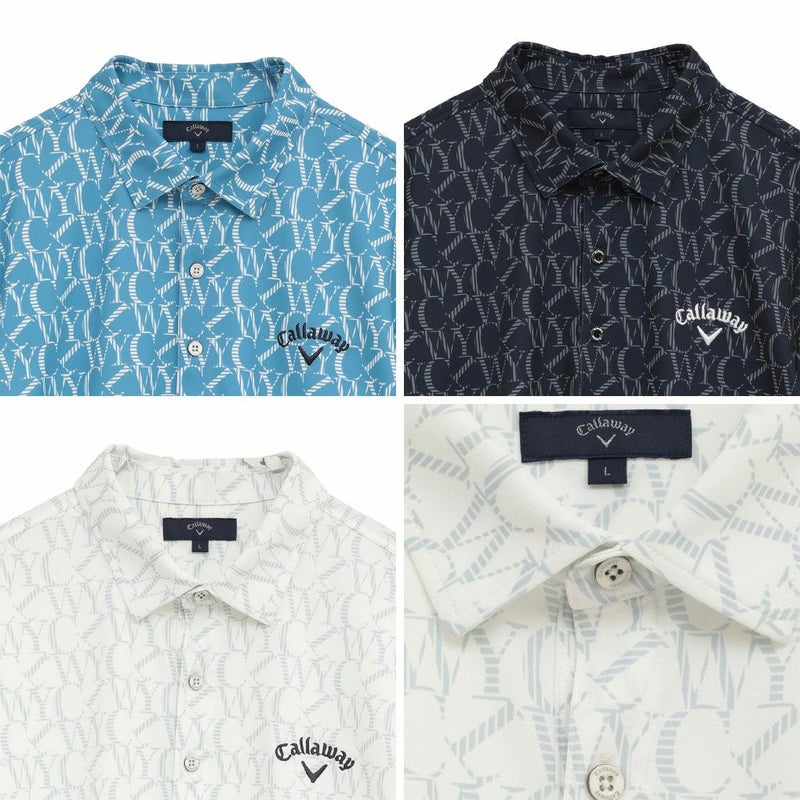 キャロウェイロゴプリントハイゲージカノコシャツC25234103メンズゴルフウェア2025秋冬モデルCallaway日本正規品