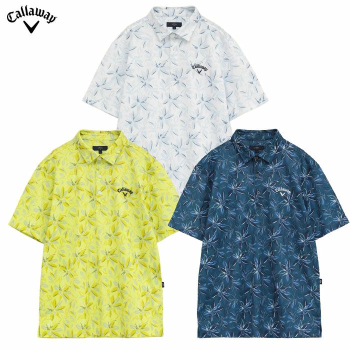キャロウェイかざあなメッシュフラワープリントシャツC25234104メンズゴルフウェア2025秋冬モデルCallaway日本正規品
