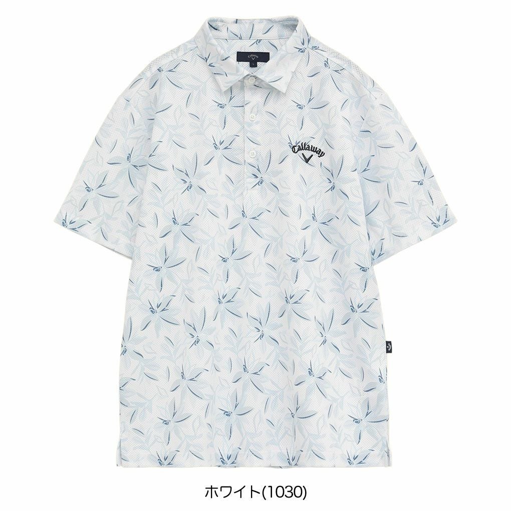 キャロウェイかざあなメッシュフラワープリントシャツC25234104メンズゴルフウェア2025秋冬モデルCallaway日本正規品