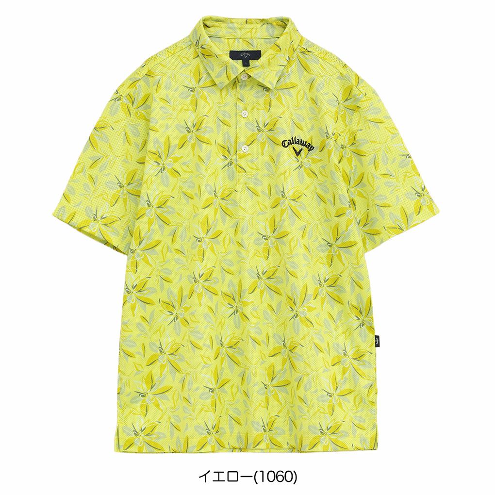 キャロウェイかざあなメッシュフラワープリントシャツC25234104メンズゴルフウェア2025秋冬モデルCallaway日本正規品