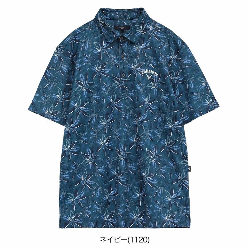 キャロウェイかざあなメッシュフラワープリントシャツC25234104メンズゴルフウェア2025秋冬モデルCallaway日本正規品