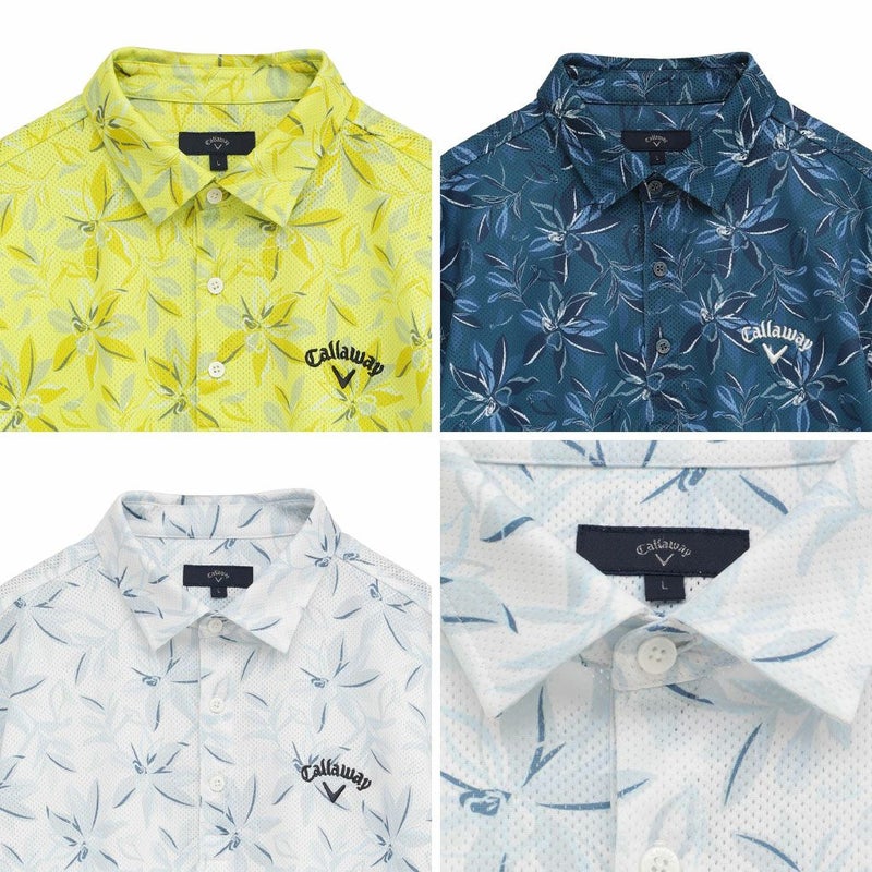 キャロウェイかざあなメッシュフラワープリントシャツC25234104メンズゴルフウェア2025秋冬モデルCallaway日本正規品