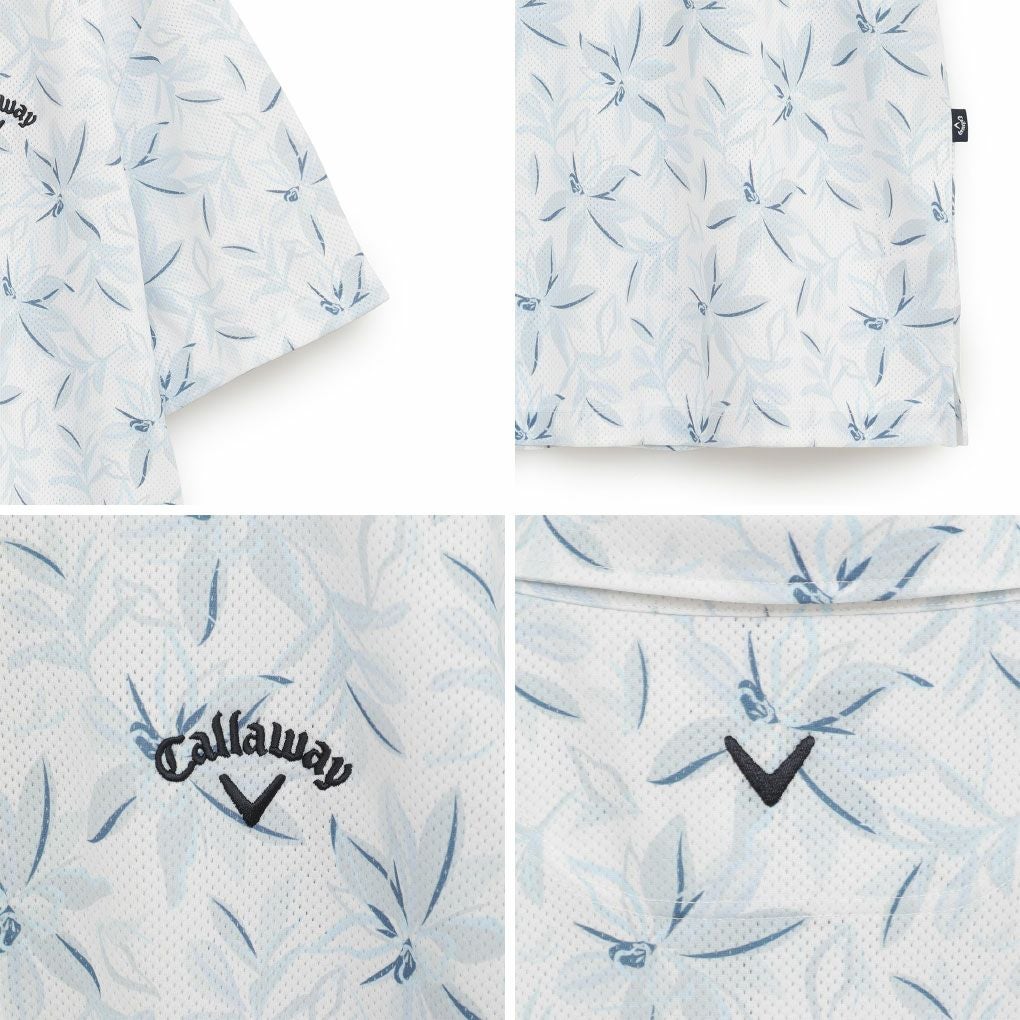 キャロウェイかざあなメッシュフラワープリントシャツC25234104メンズゴルフウェア2025秋冬モデルCallaway日本正規品