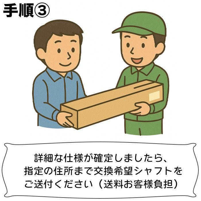 ご自宅で眠っているシャフトのスリーブをご希望モデル対応スリーブへ換装交換修理いたします