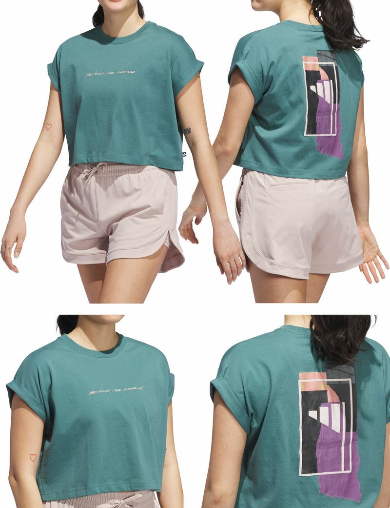 アディダスビヨンドザコースバックグラフィックTシャツKKR04レディースゴルフウェアゴルフ2025秋冬モデルadidas日本正規品