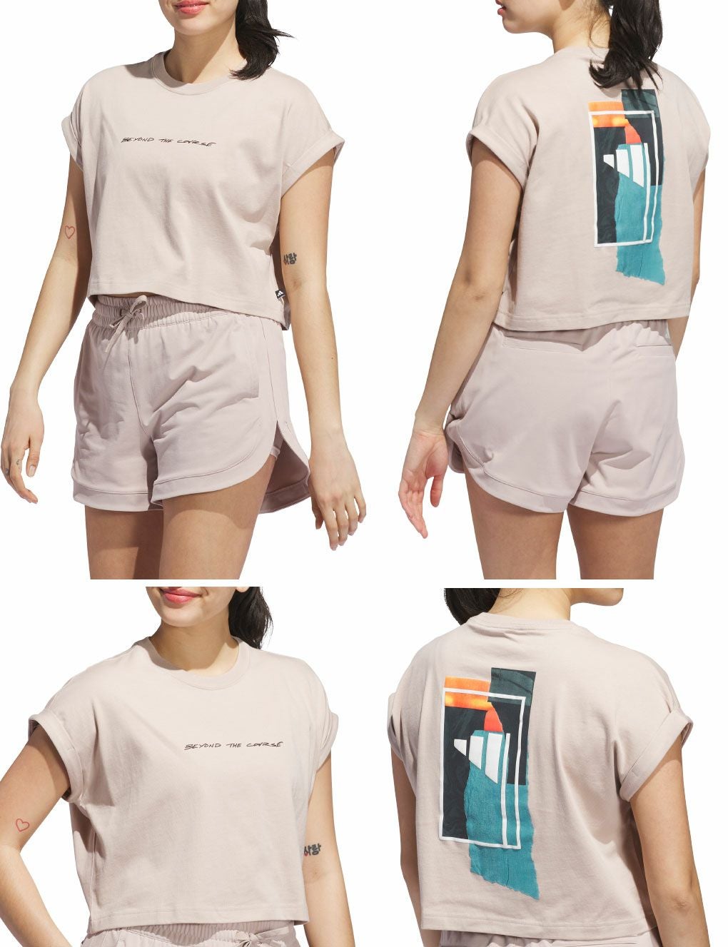 アディダスビヨンドザコースバックグラフィックTシャツKKR04レディースゴルフウェアゴルフ2025秋冬モデルadidas日本正規品