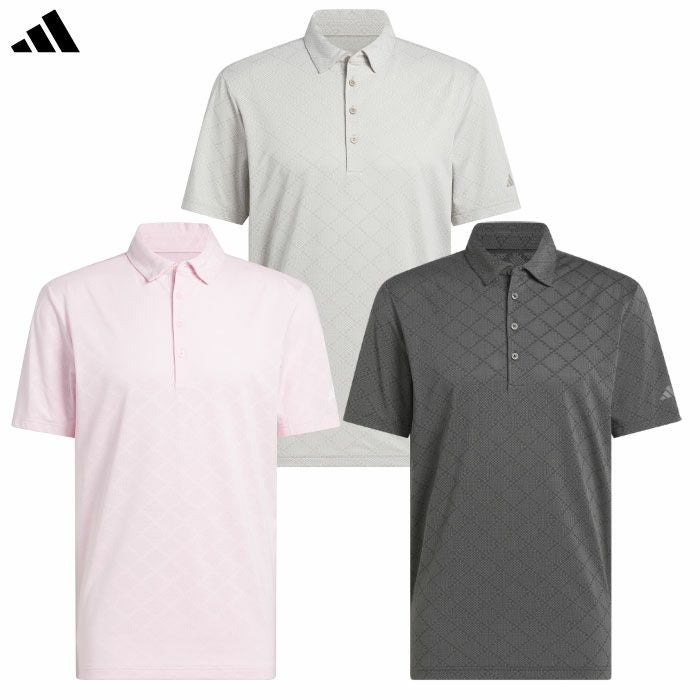 アディダスシーズナルジャガード半袖ボタンダウンシャツJVU15メンズゴルフウェアゴルフ2025秋冬モデルadidas日本正規品