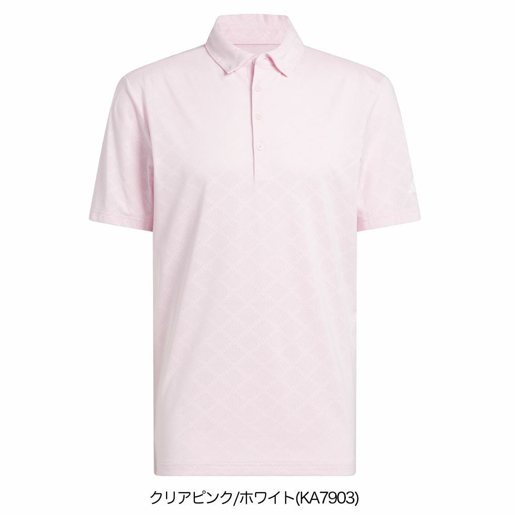 アディダスシーズナルジャガード半袖ボタンダウンシャツJVU15メンズゴルフウェアゴルフ2025秋冬モデルadidas日本正規品