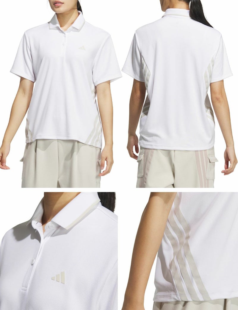 アディダススリーストライプスボックスシルエット半袖ポロKTI90レディースゴルフウェアトップス2025春夏モデルadidas日本正規品