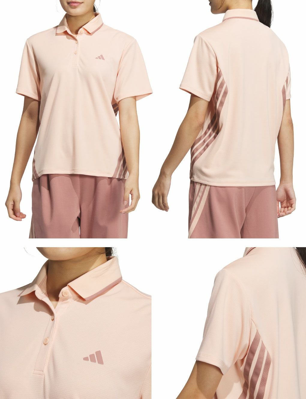 アディダススリーストライプスボックスシルエット半袖ポロKTI90レディースゴルフウェアトップス2025春夏モデルadidas日本正規品