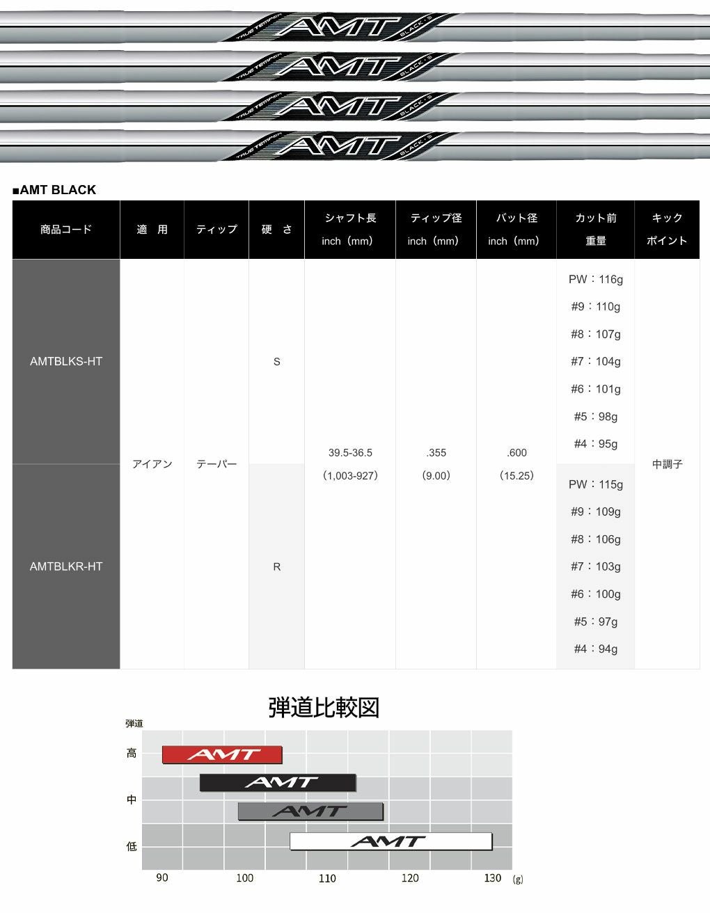 トゥルーテンパーAMTBLACKアセンディング･マス･テクノロジーブラックアイアン用