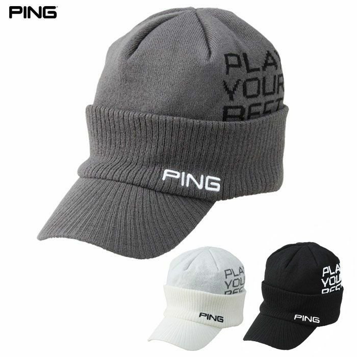 PINGピンHW-U2514光電子ブリムニットキャップメンズ帽子ゴルフキャップ2025秋冬モデル日本正規品