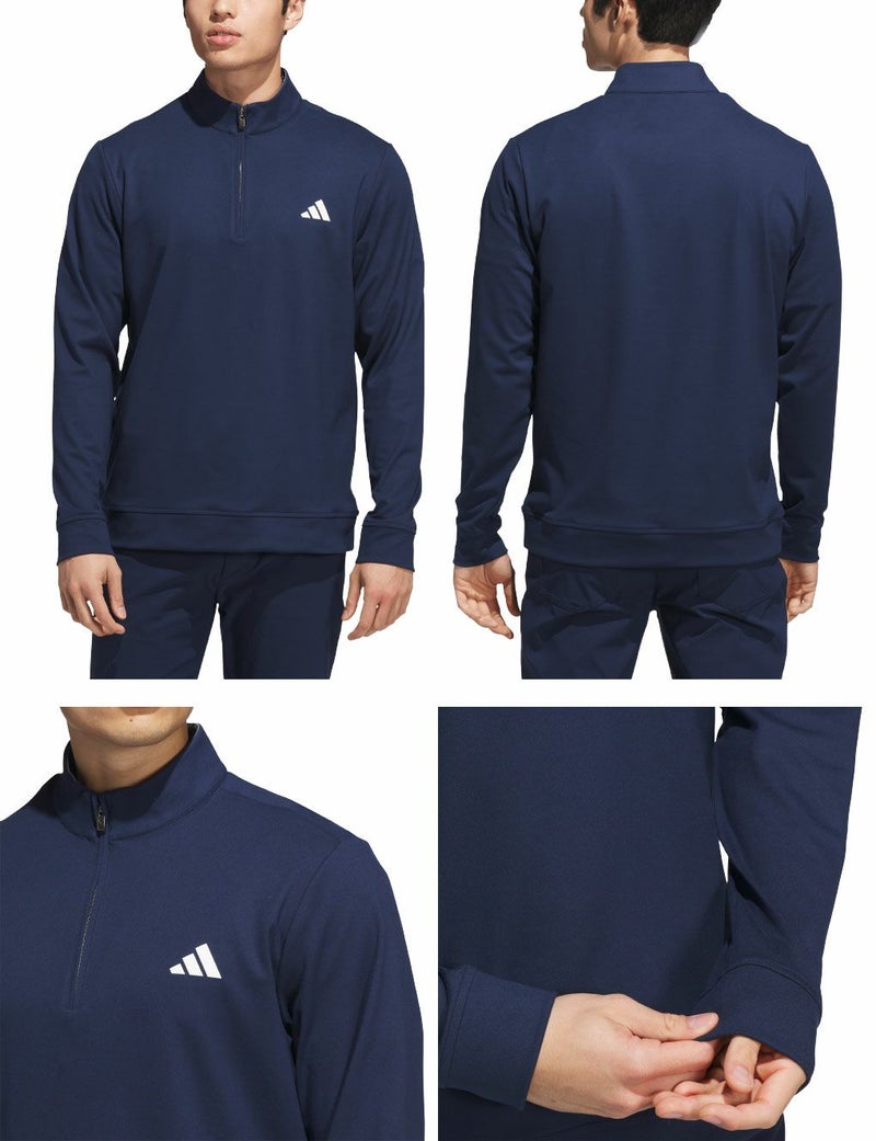 アディダスハーフジップ長袖スゥエットJVU44メンズゴルフウェアゴルフ2025春夏モデルadidas日本正規品