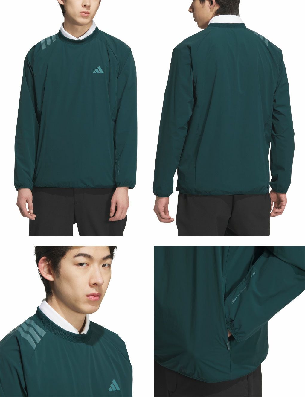 アディダス撥水 スリーストライプスプルオーバーウィンドJVU99メンズゴルフウェアゴルフ2025春夏モデルadidas日本正規品