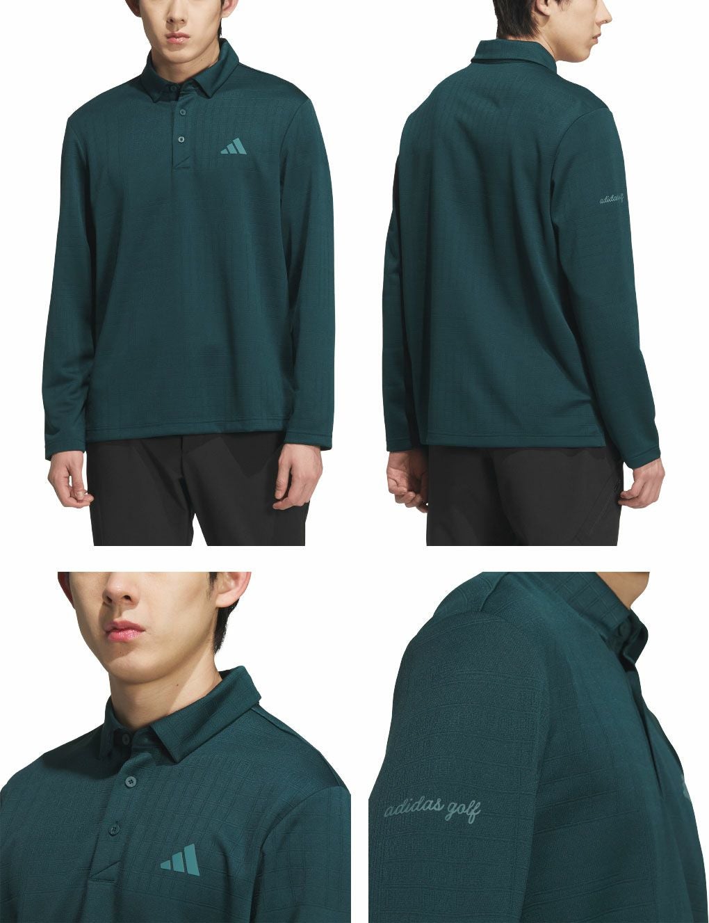 アディダスシーズナルジャガード長袖シャJVV03メンズゴルフウェアゴルフ2025春夏モデルadidas日本正規品
