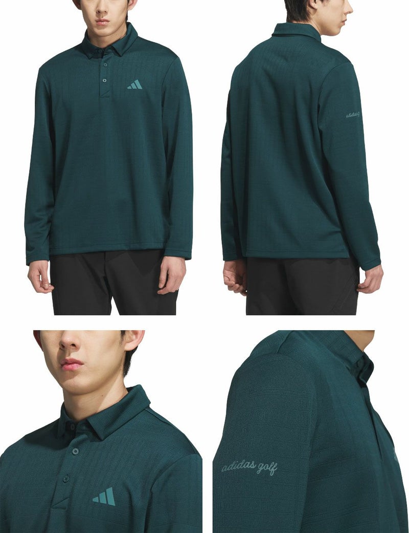 アディダスシーズナルジャガード長袖シャJVV03メンズゴルフウェアゴルフ2025春夏モデルadidas日本正規品