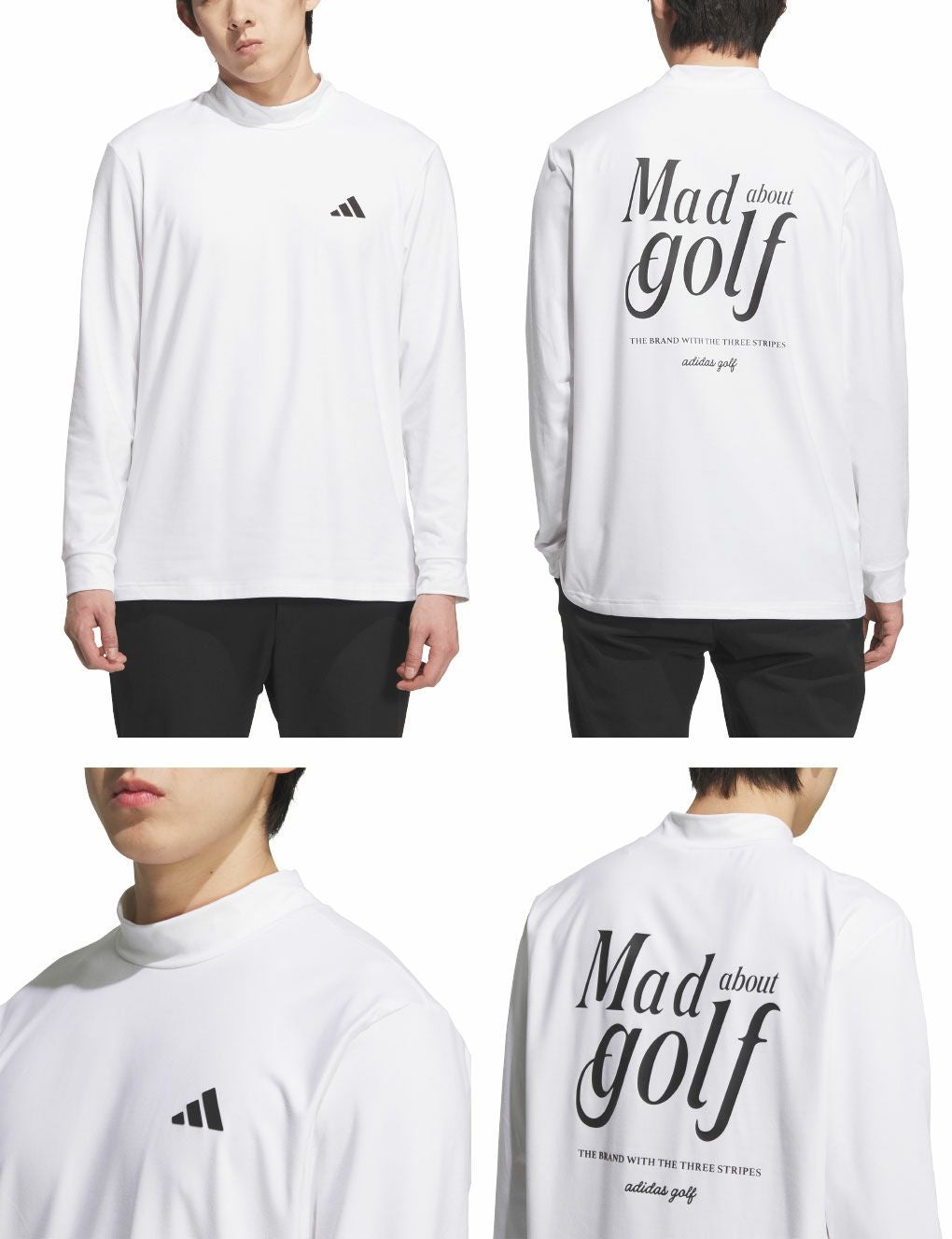 アディダスバックグラフィック長袖モックシャツJVV08メンズゴルフウェアゴルフ2025春夏モデルadidas日本正規品