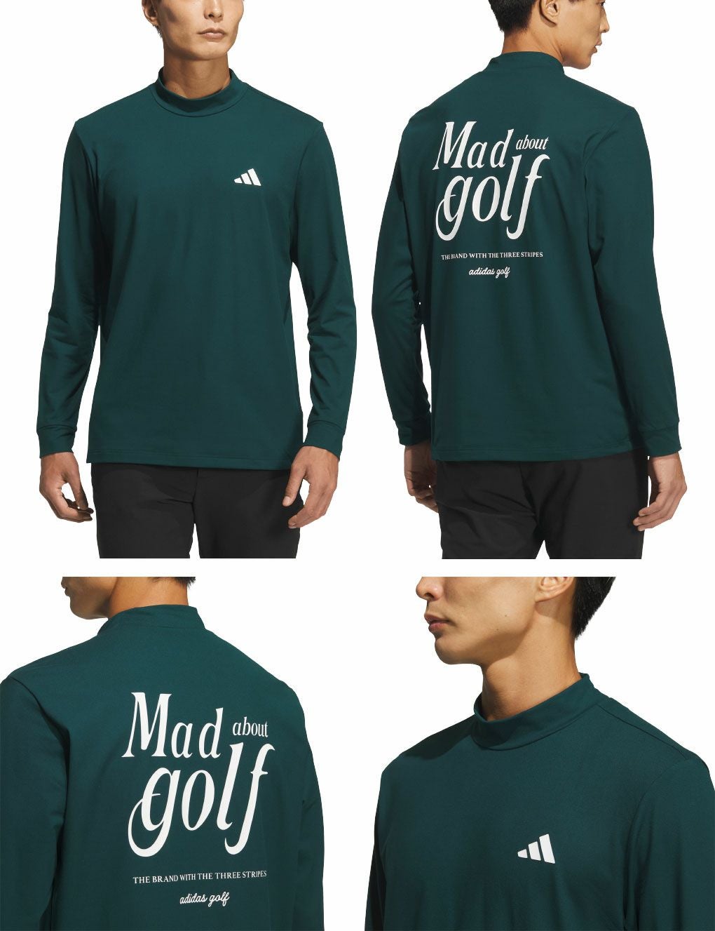 アディダスバックグラフィック長袖モックシャツJVV08メンズゴルフウェアゴルフ2025春夏モデルadidas日本正規品