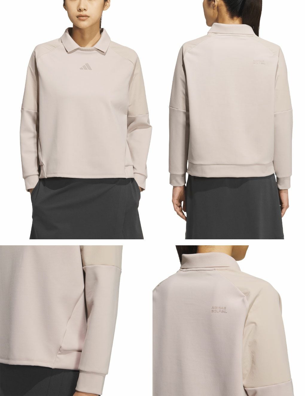 アディダスビヨンドザコース ファブリックミックスプルオーバースウェットJWJ87レディースゴルフウェアゴルフ2025春夏モデルadidas日本正規品