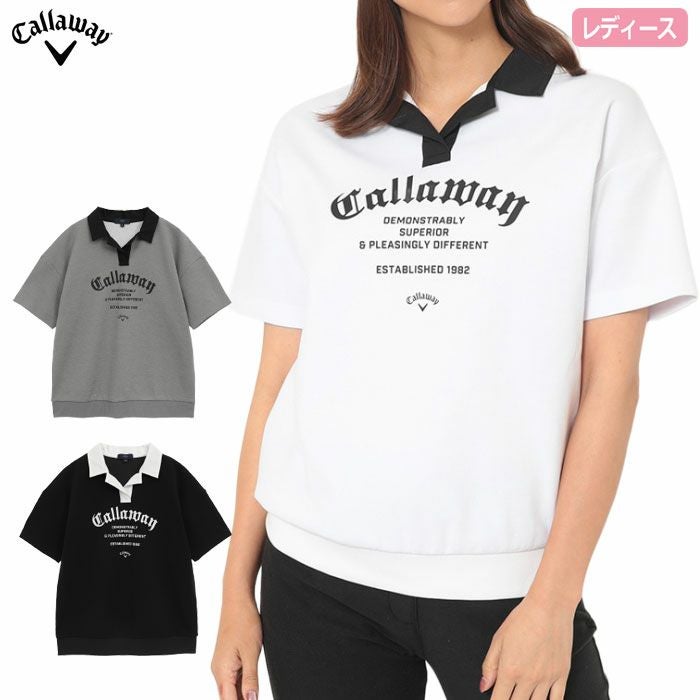 キャロウェイ かざあなメッシュフラワープリントシャツ C25234104