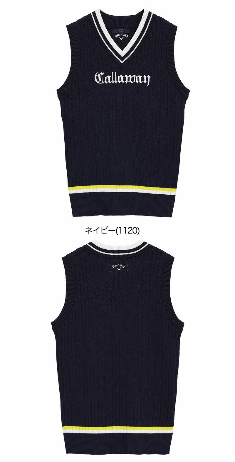 キャロウェイVネックリブニットベストC25219200レディースゴルフウェア2025秋冬モデルCallaway日本正規品