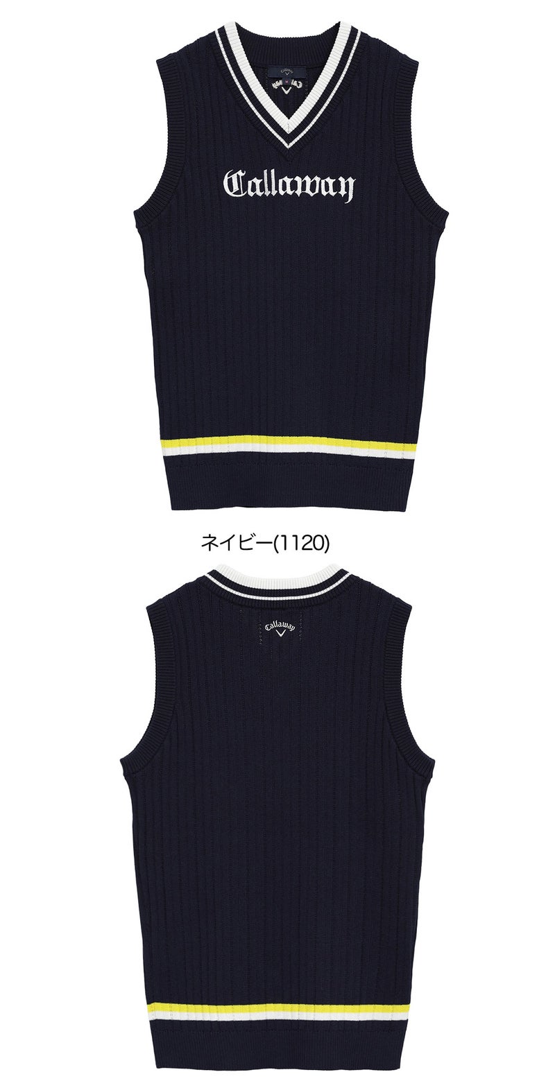 キャロウェイVネックリブニットベストC25219200レディースゴルフウェア2025秋冬モデルCallaway日本正規品