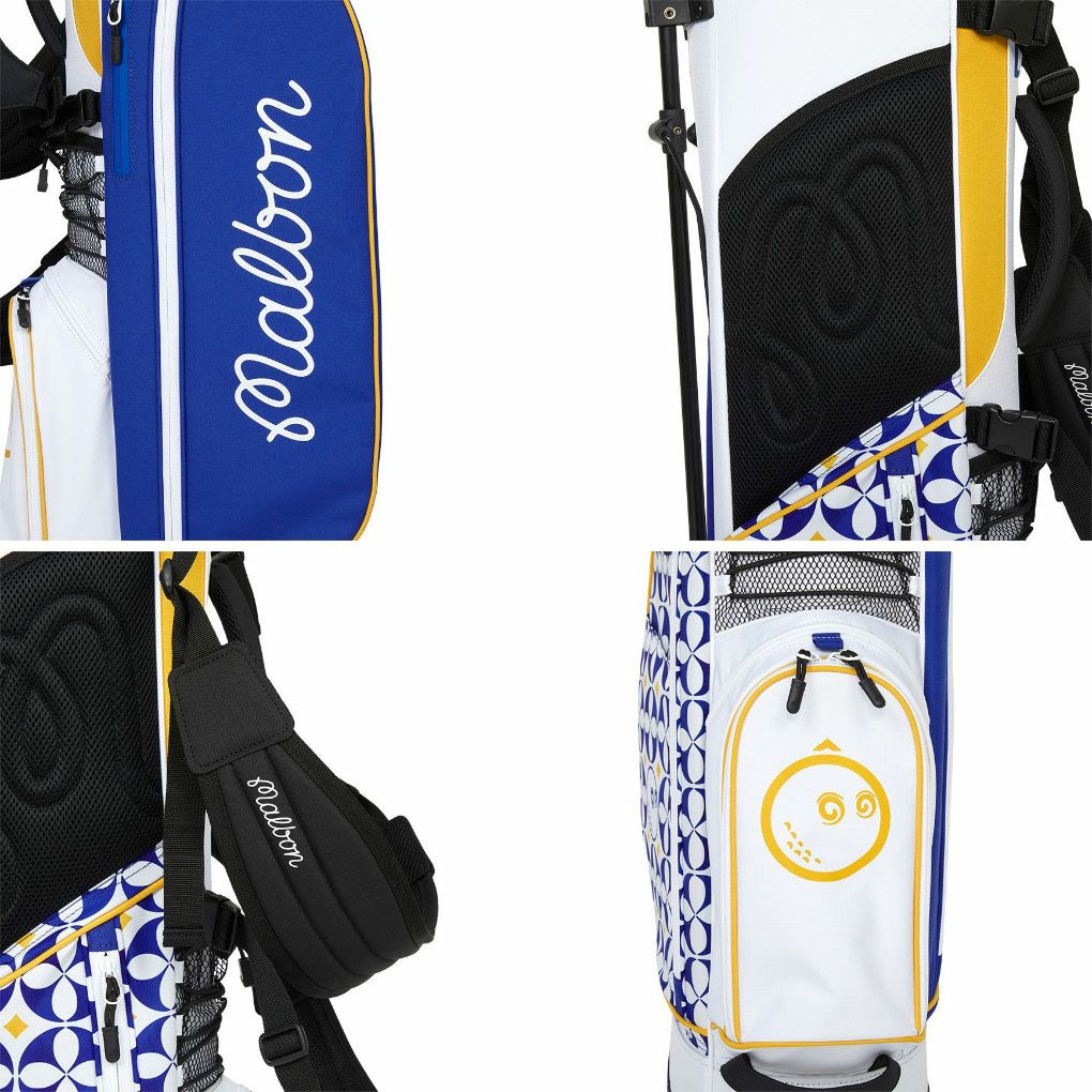 【即発送】マルボン ゴルフ Malbon キャディバッグ スタンド式 ネイビー Malbon Golf マルボン ゴルフ キャディバッグ ボールバッグ スタンド式