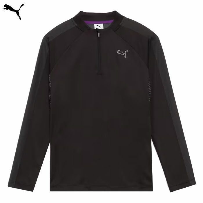 プーマゴルフPUMAシャドウキャットジップモックネック長袖シャツ635752ゴルフキャップ帽子PUMA2024秋冬モデル日本正規品