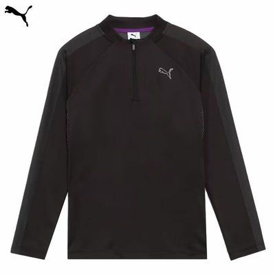 プーマゴルフPUMAシャドウキャットジップモックネック長袖シャツ635752ゴルフキャップ帽子PUMA2024秋冬モデル日本正規品