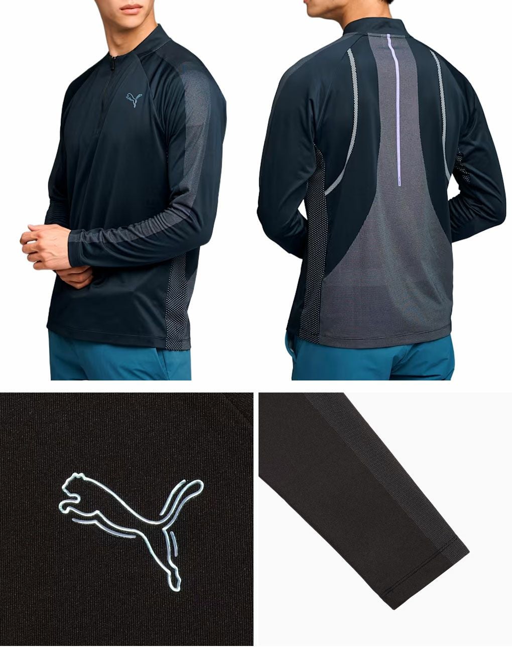 プーマゴルフPUMAシャドウキャットジップモックネック長袖シャツ635752ゴルフキャップ帽子PUMA2024秋冬モデル日本正規品