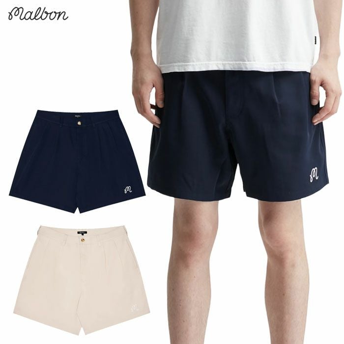 マルボンMalbonGolfショートパンツClassicPleatedShortメンズM-9277ゴルフウェア2025年モデル正規品