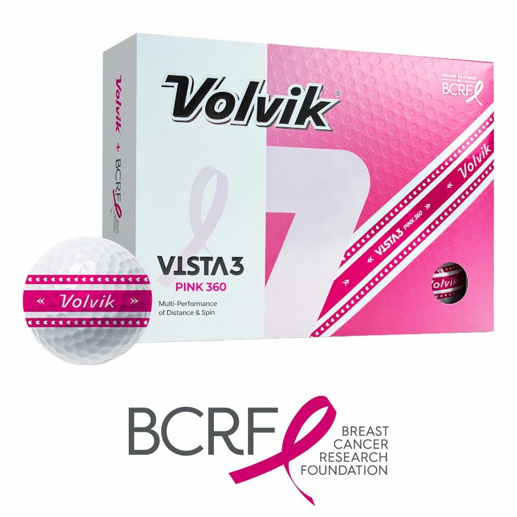 ボルビック Volvik ゴルフボール 2025 BCRF Vista3 Pink 360° Golf